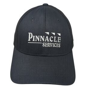 Pinnacle Services Fitted Hat Black XL Embroidered Stretch Vent Holes